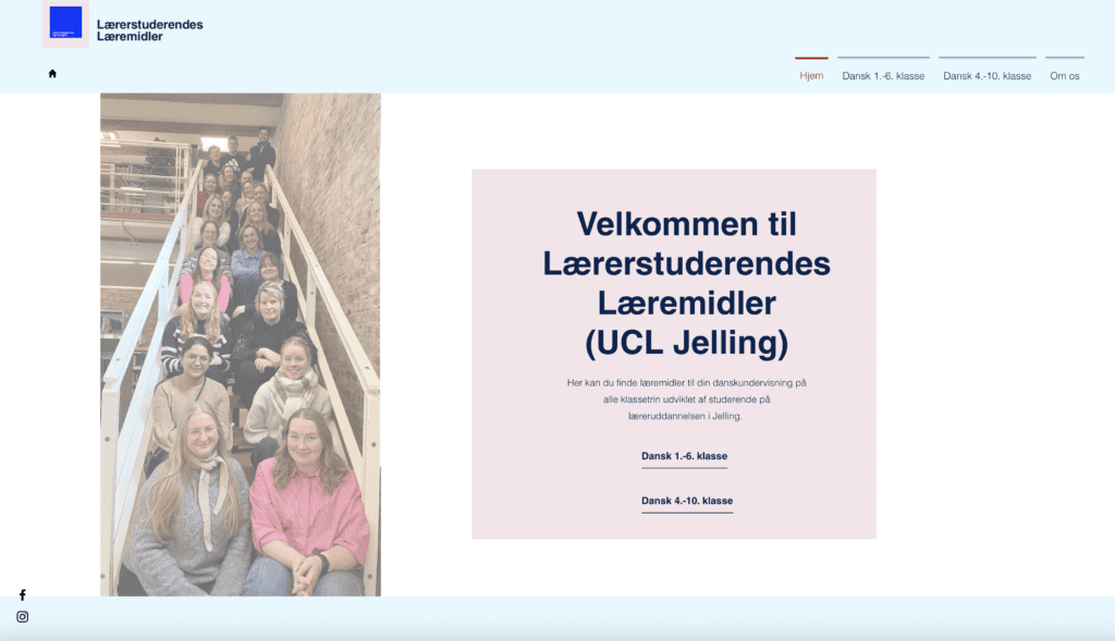Forsiden af hjemmesiden LS Læremidler